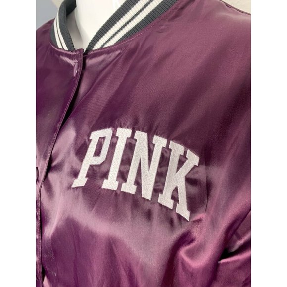 Victoria's Secret Pink Women S Satin Bomber Jacket - Picture 7 of 8